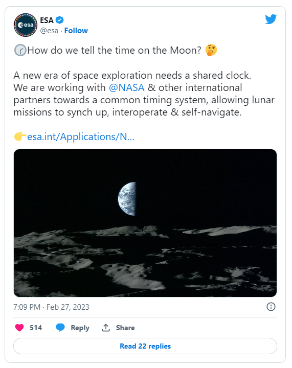 ESA/Twitter —&nbsp;https://bit.ly/3ZtTN25